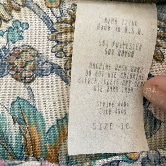 Vintage New Looks Granny floral wide strap belted sundress womens*16 Modest Boho - Picture 13 of 14